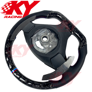 Volant de voiture sport en fibre de carbone forgé sur mesure pour BMW X5 E70 2013 E60 E90 E87 E92 E63 E30 avec palettes de changement de vitesse personnalisées - Product Image 3