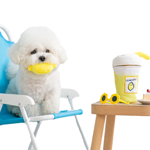 Yellow <b>Plush</b> Dog Toy Lemon Cup Chew Toy Hidden Treat Sound Toy Custom Logo Pet Gift - Product Image 5