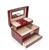 Boîte de rangement moderne pour bijoux et boucles d'oreilles, style empilable simple, en matériau BOPP, avec miroir, pour cadeaux et vente en gros en usine