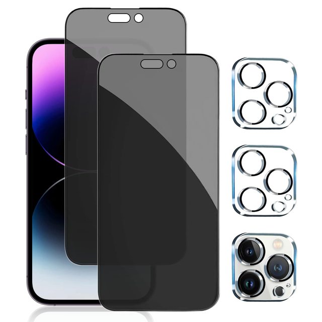 2.5d Anti-spy Glass Screen Protector Privacy for iPhone 15 14 Plus 14 Pro Anti Peeping Tempered Glass Privacy Screen Protector