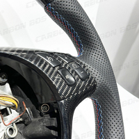 Volant de course pour BMW E46 BMW E90 E91 E71 E60 E81 E84 E92, volant de voiture en cuir de haute qualité, personnalisable, noir, fibre de carbone