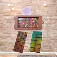 Moule à chocolat rectangulaire antiadhésif en silicone, holographique, résistant à la chaleur, pour barres fourrées