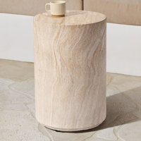 Table basse/côté cylindrique de style ferme moderne en oxyde de magnésium, sur mesure pour salon et extérieur