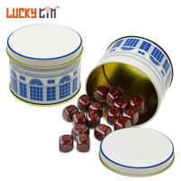 Atacado Personalizado Mini Comida Tinplate Jar Forma Redonda Caixa Embalagem Elevador Top Tin Chocolate Metal Latas Doces para Chocolate