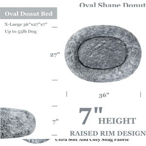 Pabrikan grosir tempat tidur anjing peliharaan donat besar berbulu mewah panas kustom tempat tidur anjing yang dapat dilepas dan dicuci untuk anjing kucing - Product Image 4
