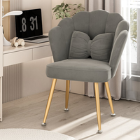 Chaise de maquillage simple en forme de pétale avec dossier pour table de maquillage, usage général, mobilier de maison