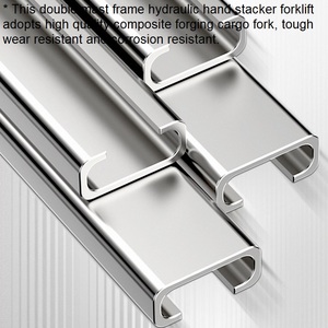 Precio de fábrica, equipo de almacén, apilador, estructura de mástil doble, máquina apiladora de montacargas manual - Product Image 2