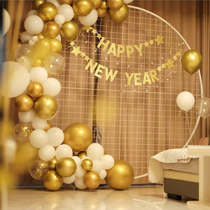 NEW Round Metal Wedding <strong>Arch</strong> With Mesh <strong>Circle</strong> <strong>Balloon</strong> <strong>Arch</strong> Stand for Outdoor Party Backdrop Decoration Graduation Baby Shower - Product Image 3