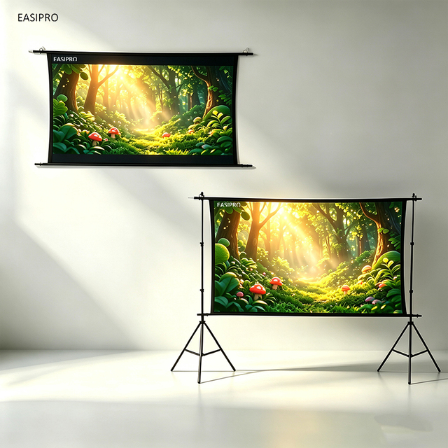 Customized 84 100 Inch Projector Screen 4K HD Cloth Curtain 16:9 Movie Curtain Portable Foldable Indoor Outdoor Projector Screen