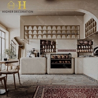 Design de café chic et moderne, comptoir de bar à café en marbre avec vitrine en verre, mobilier de café de luxe sur mesure