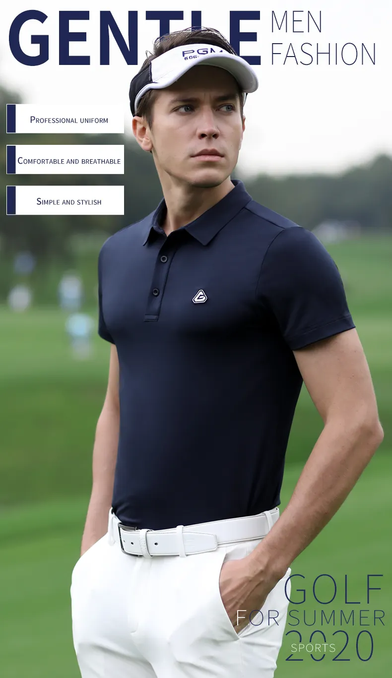 PGM YF240 custom printed golf t shirts quick dry slim mens golf shirt for men