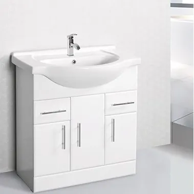 European Bathroom Vanity Cabinet Top Selling European Style MDF PVC White Modern Style Bathroom Furniture Cabinet Vanity