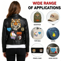 Patchs brodés personnalisés 3D réalistes en gros, patchs brodés d'animaux sauvages (cerf, loup, tigre) pour cercle de patch brodé