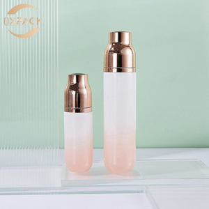 Botella de Vidrio Esmerilado de Alta Calidad con Base Redonda de 100 ml para Crema para el Cuidado de la Piel, con Tapa Dorada a Rosca, Botella de Loción Cosmética con Pulverizador Degradado - Product Image 4