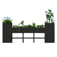Kit de grandes jardinières rectangulaires en métal en aluminium personnalisées contemporaines pour la maison extérieure pour le jardin de pépinière plante décorative