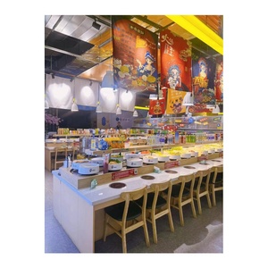 <span class=keywords><strong>สายพาน</strong></span>ลำเลียงซูชิสแตนเลสแบบหมุนรุ่นใหม่สำหรับร้านอาหาร ใช้ในบ้าน และขายปลีก พร้อมปรับความเร็วได้ ขนาดสั่งทำได้ - Product Image 1