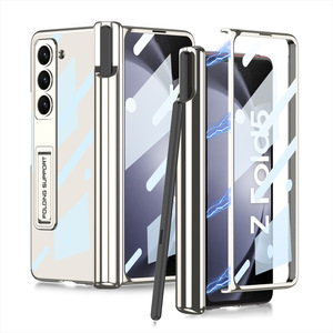Étui de téléphone portable à écran pliant magnétique Transparent FOLD5 pour Samsung <span class=keywords><strong>ZFOLD5</strong></span> avec porte-stylo fantôme - Product Image 1