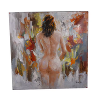 B & C ART Fille Dos Toile Acrylique Peintures Robe Figure Personnalisation Personnalisée pour la Décoration de la Chambre