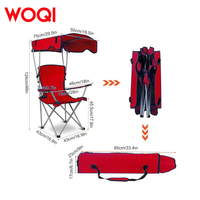 Chaise pliante portable WOQI pour l'extérieur, meubles légers, pêche, camping, cadre en métal, sac à dos, chaise de plage avec pare-soleil