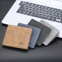Dompet Pria Kulit PU Desainer Merek Mewah Tipis, Dompet Kartu Lipat Pendek Kecil Custom Grosir dengan Resleting