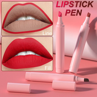 Maquillage Cosmétiques Haute Qualité Longue Tenue Unique 2-en-1 Applicateur Feutre Rouge à Lèvres Crayon Contour des Lèvres