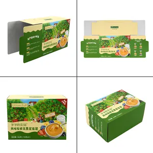 Stampa personalizzata pieghevole al dettaglio ecologica carta d'arte scatola di imballaggio per alimenti surgelati per condimento salsa di pomodoro