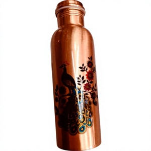 Hammered Pure Copper Water <b>Bottle</b> <b>750ml</b> 950ml 1000ml Reusable Metal Drinking <b>Bottle</b> - Product Image 1