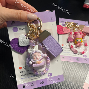 Llaveros de cadena estéticos Y2K, dijes para teléfono Skullpanda, cordón para teléfono con cuentas de mariposa y estrella, bonitos para mujer, 10 cm, precio bajo al por mayor - Product Image 3