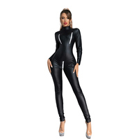 Vêtements de danse en cuir chat fille DS vêtements de jeu sous-vêtements sexuels breveté femmes body Sexy