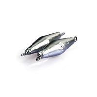 14G-1000G Torpedo 2pc boucle en acier inoxydable en ligne pêche à la traîne plomb plombs poids de pêche