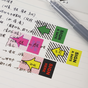 Blocs-notes autocollants Shanqi Sign Here PET 6,5x4,6cm 50 pages extrêmement fins multicolores pour usage au bureau - Product Image 1