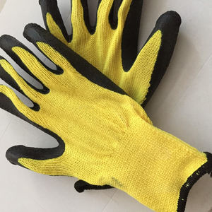 Gants en Latex/caoutchouc noir naturel, pièces, revêtus de coton, palmier froissé - Product Image 2