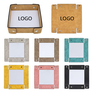 CAJTS Plateau <span class=keywords><strong>de</strong></span> rangement multifonction pliable en cuir PU moderne, vierge pour sublimation, organisateur <span class=keywords><strong>de</strong></span> bureau portable pour bureau/salon - Product Image 3