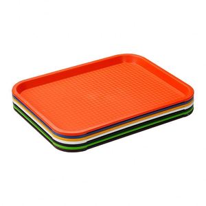 Plateau rectangulaire en plastique personnalisé pour la restauration commerciale, assiette de service épaisse antidérapante pour cantine, grande barquette pour la restauration rapide - Product Image 5