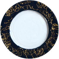 Assiette en verre à motifs en relief or et argent, idéale pour les hôtels et les mariages. Luxueux et élégant, vente directe du fabricant.