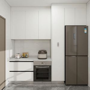 Îlot intégré au design moderne de luxe personnalisé combiné à un rangement intelligent pour les armoires de cuisine en placage de bois massif Fabricant - Product Image 5