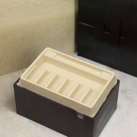 Plateau en plastique à surface floquée avec insert personnalisé pour cavité, idéal pour l'emballage intérieur des boîtes cadeaux de rouges à lèvres et cosmétiques