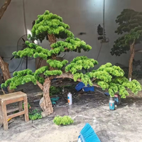 Árbol de Pino Artificial Grande Personalizado XinQi, Ecológico, en Maceta Cilíndrica para Interiores/Exteriores, Paisajismo, Hoteles y Jardines