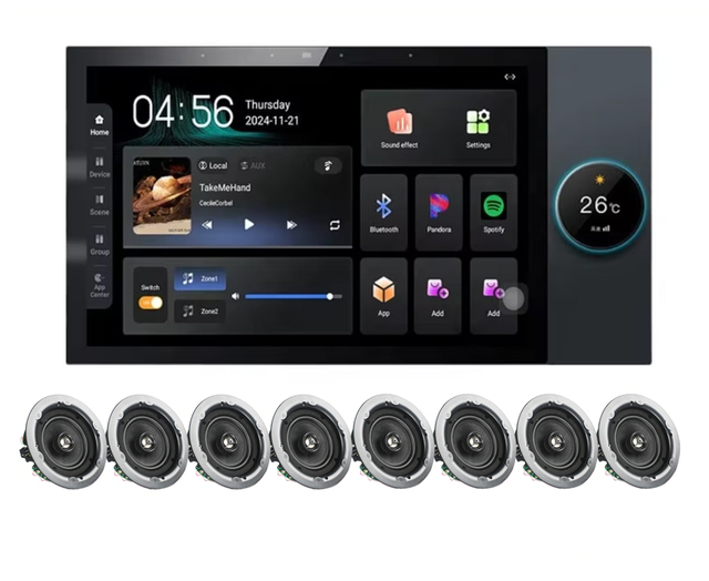 All-in-One Smart Home Control Center Touch Screen Display Smart Hub Wall Mount Wifi Zigbee Ble Smart Home Control Panel Q7