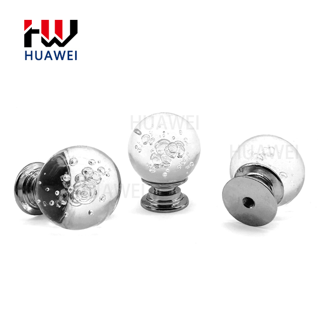 HUAWEI Drawer Handle Single Hole Bubble Ball Cabinet Door Pull European Crystal Furniture Hardware Handle Knobs