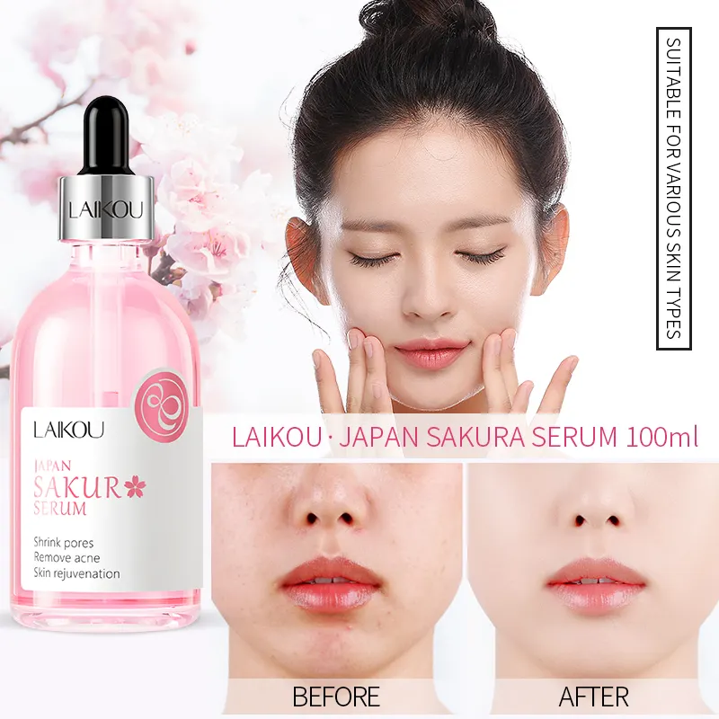 Сыворотка LAIKOU Sakura для ухода за кожей увлажняющая осветляющая Антивозрастная гиалуроновая сыворотка японская эссенция