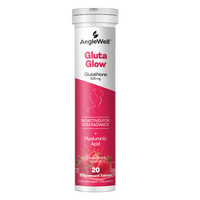 AegleWell Comprimés Effervescents au Glutathion Saveur Fraise 500mg 20 Comprimés avec Acide Hyaluronique Complément Alimentaire pour l'Éclat de la Peau