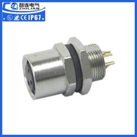 ZLCONNECTOR-montaje en Panel PCB, Cable impermeable IP67, Conector de toma de Panel trasero M8