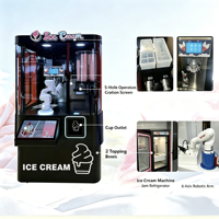 Máquina Expendedora de Helado Suave Totalmente Automática con Pantalla Táctil y Certificación CE, 18L, Personalizable en Idiomas, Métodos de Pago y Colores