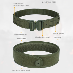 Cinturón táctico de poliéster grueso de camuflaje, fabricado en fábrica, de liberación rápida para hombre, con hebilla de plástico. - Product Image 3