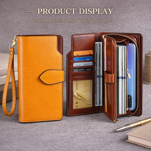 <span class=keywords><strong>Portafoglio</strong></span> RFID in Fibra di Carbonio, Portafogli Lunghi per Donne, <span class=keywords><strong>Grande</strong></span> Capacità con Cerniera, OEM ODM con Logo Personalizzato - Product Image 2