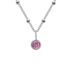 Collier en pierre d'anniversaire en acier inoxydable cadeau pour les femmes ins Collier de mode Collier de pierre de naissance en diamant en gros - Product Image 6