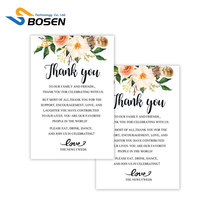 Cartes de remerciement personnalisées en papier recyclé, logo personnalisé, mariage, fleurs, cadeau, écologiques, cartes de remerciement professionnelles