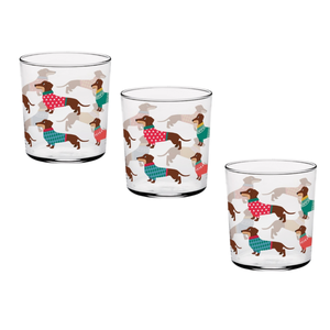 ENSEMBLE DE 3 VERRES À EAU LINA CONIC LINE, VERRE TRANSPARENT, DÉCORATION TEUCOPOUTRE, 360CC - Product Image 1