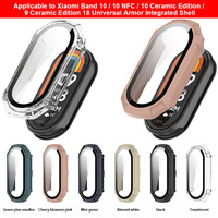 Forwelleny PC étui rigide en verre protecteur d'écran pare-chocs étui de protection pour Xiaomi Mi Band 10 9 8 7 NFC accessoires Film